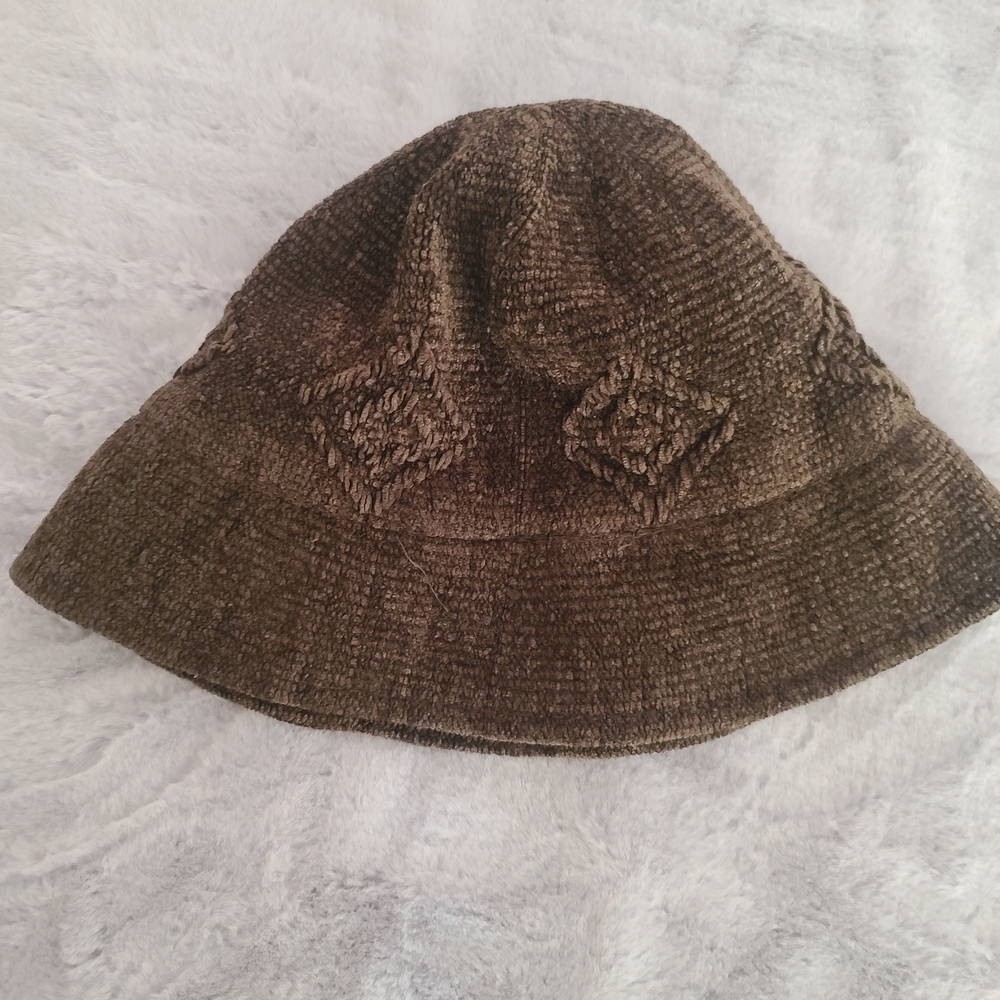 Brown Textured Women's Bucket Hat